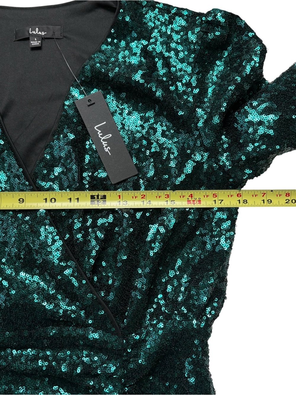 NWT Lulus Get Festive Emerald Green Sequin Bodycon Mini Dress L Large - Picture 9 of 16